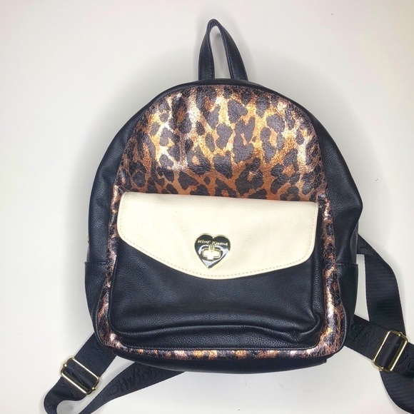 BETSEY JOHNSON ANIMAL PRINT & ROSES LITTLE BACKPACK - Picture 1 of 16